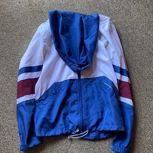 White and blue windbreaker
